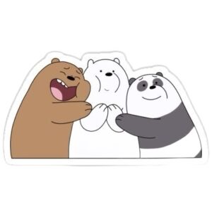 We Bare Bears Laughing - Sticker